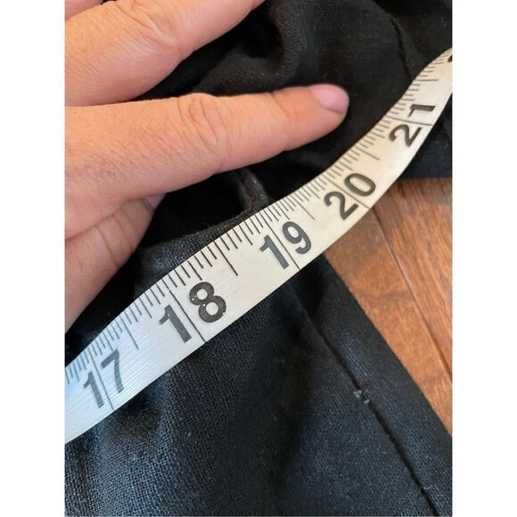 Old navy linen black ruffled neck eyelet hem dress small - Picture 8 of 8